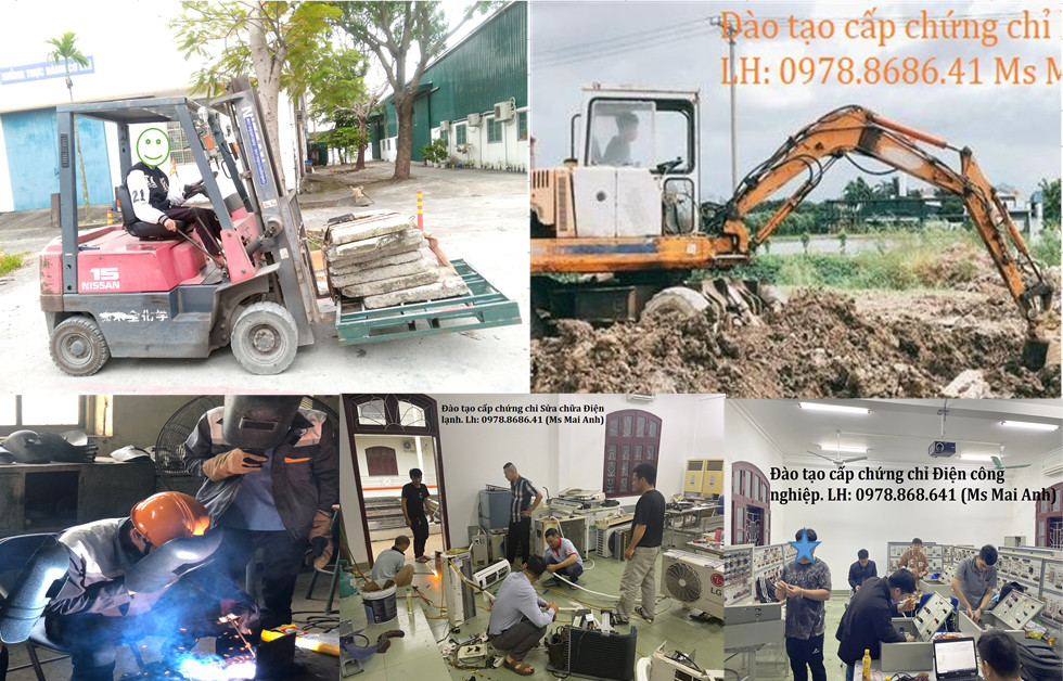 DẠY LÁI XE NÂNG - MÁY XÚC-HÀN-ĐIỆN GIÁ RẺ TẠI HẢI PHÒNG